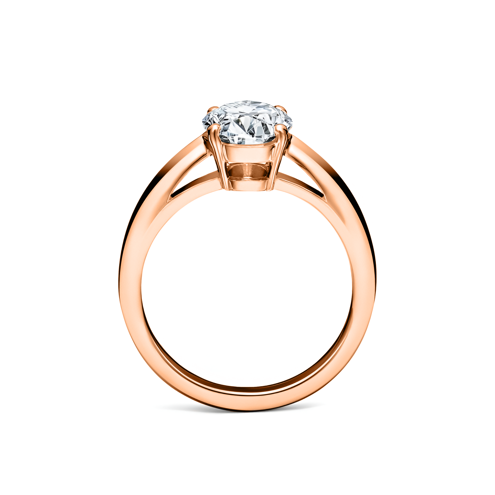 Anillo de compromiso Oval Oro Rosa 10K